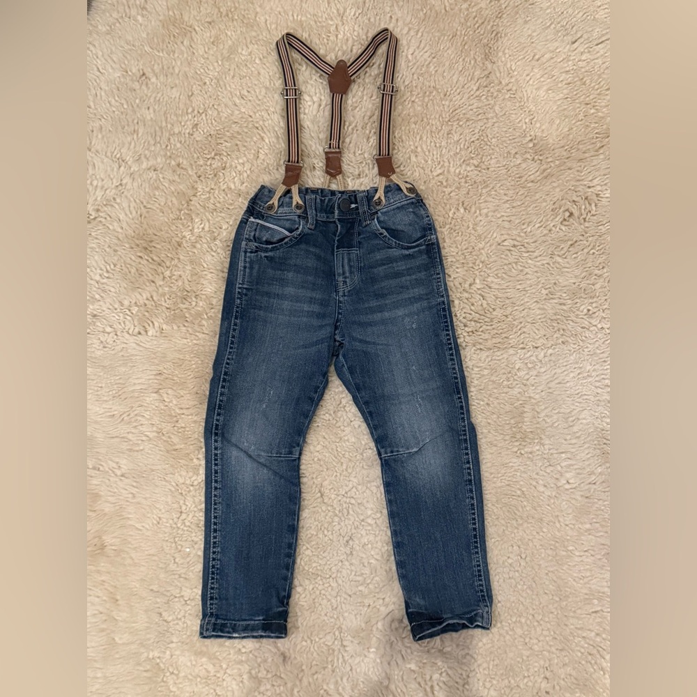 Boys Zara Jeans with Suspenders